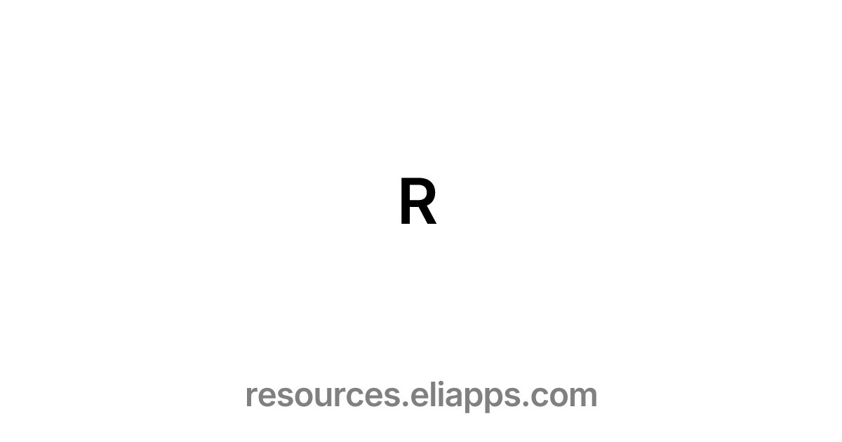 R on EliApps Resources (info & links)